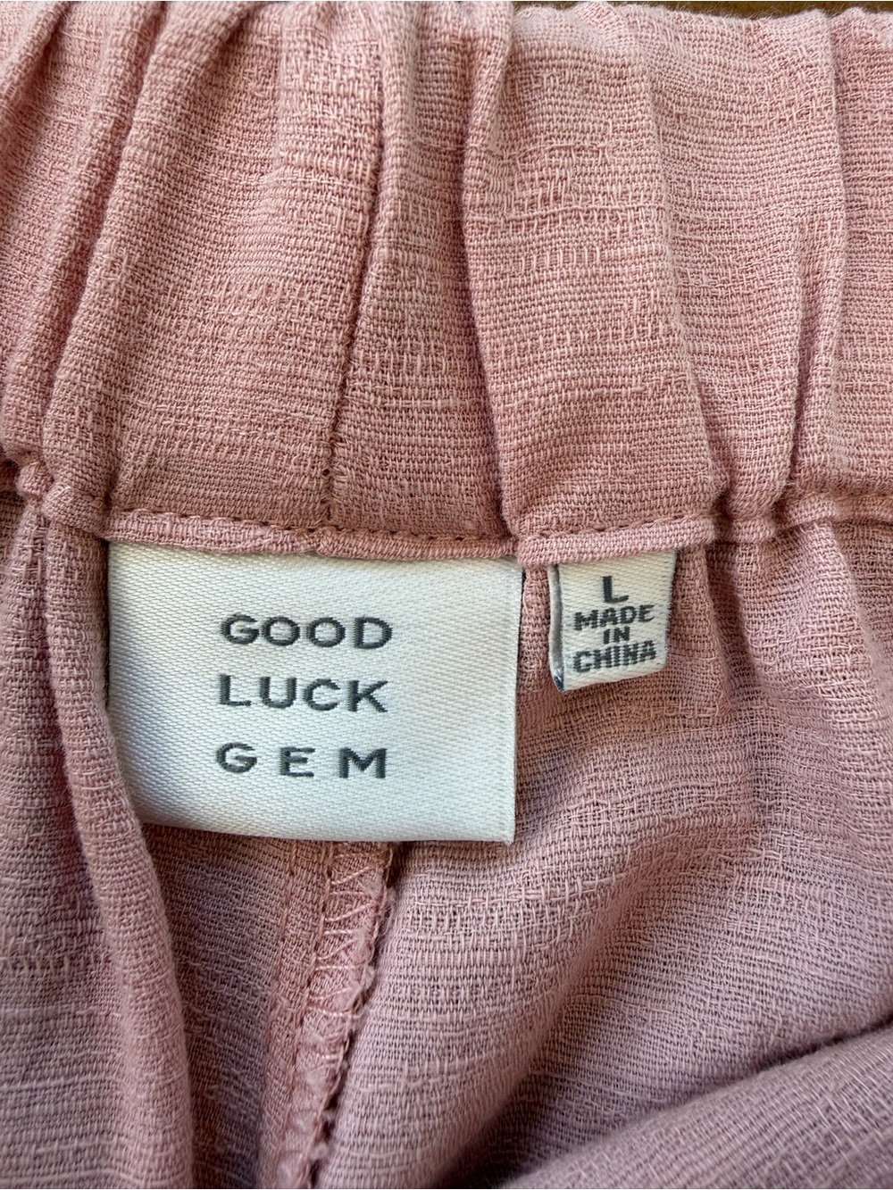 Good Luck Gem Linen Blend Dusty Rose High-rise Crop Wide Leg Lants Size Large - Picture 2 of 9